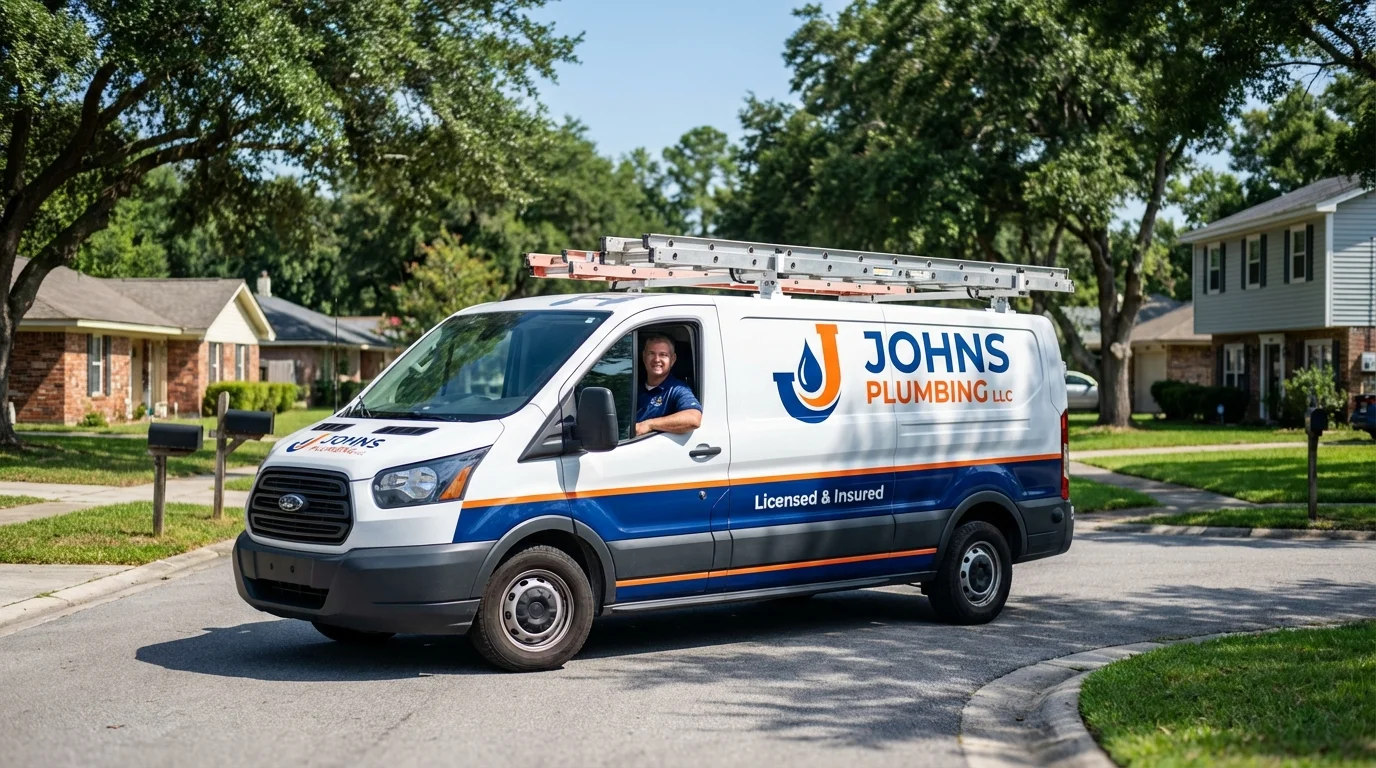 Johns Plumbing LLC service van in San Anselmo, CA