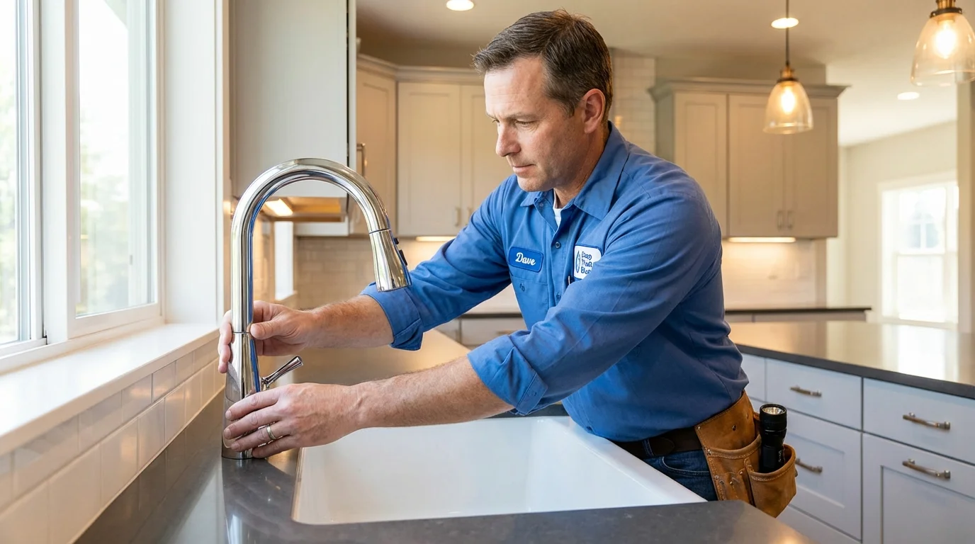Kitchen faucet installation by Johns Plumbing LLC in San Anselmo